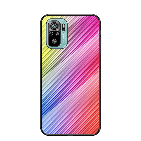 Custodia Silicone Specchio Laterale Sfumato Arcobaleno Cover LS2 per Xiaomi Redmi Note 11 SE India 4G Rosa