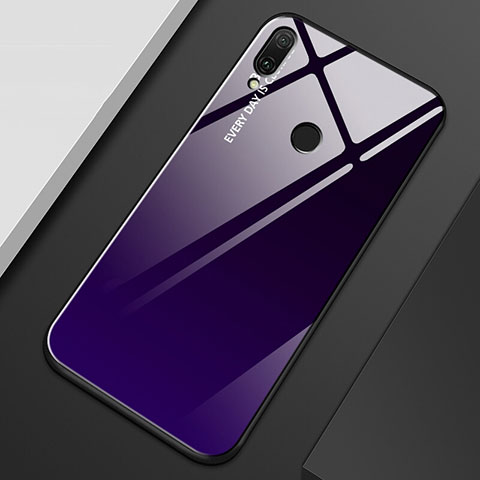 Custodia Silicone Specchio Laterale Sfumato Arcobaleno Cover M01 per Huawei Y9 (2019) Colorato