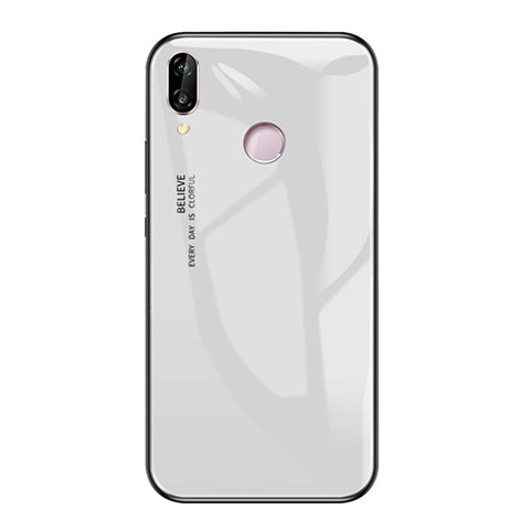 Custodia Silicone Specchio Laterale Sfumato Arcobaleno Cover per Huawei Honor Play Bianco