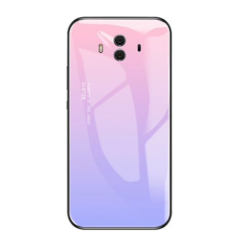 Custodia Silicone Specchio Laterale Sfumato Arcobaleno Cover per Huawei Mate 10 Viola