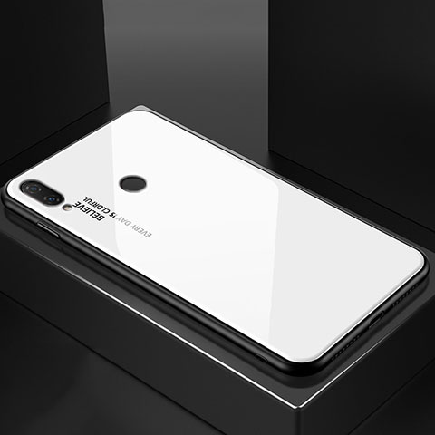 Custodia Silicone Specchio Laterale Sfumato Arcobaleno Cover per Huawei Nova 3e Bianco