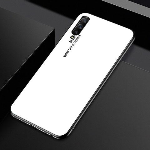 Custodia Silicone Specchio Laterale Sfumato Arcobaleno Cover per Huawei P Smart Pro (2019) Bianco