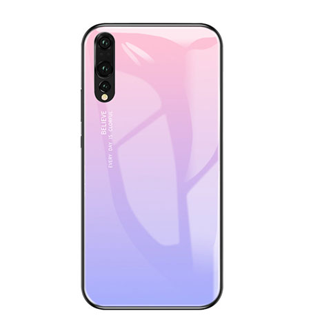 Custodia Silicone Specchio Laterale Sfumato Arcobaleno Cover per Huawei P20 Pro Viola