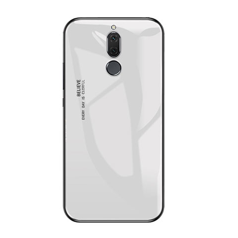 Custodia Silicone Specchio Laterale Sfumato Arcobaleno Cover per Huawei Rhone Bianco