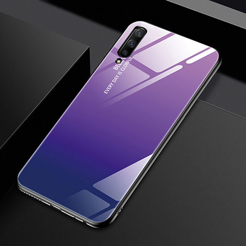 Custodia Silicone Specchio Laterale Sfumato Arcobaleno Cover per Huawei Y9s Viola