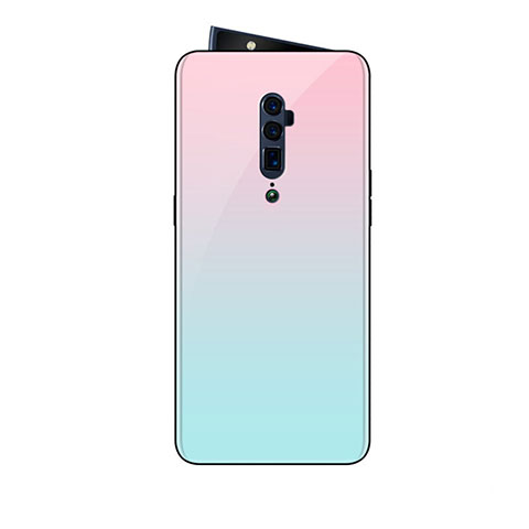 Custodia Silicone Specchio Laterale Sfumato Arcobaleno Cover per Oppo Reno 10X Zoom Rosa