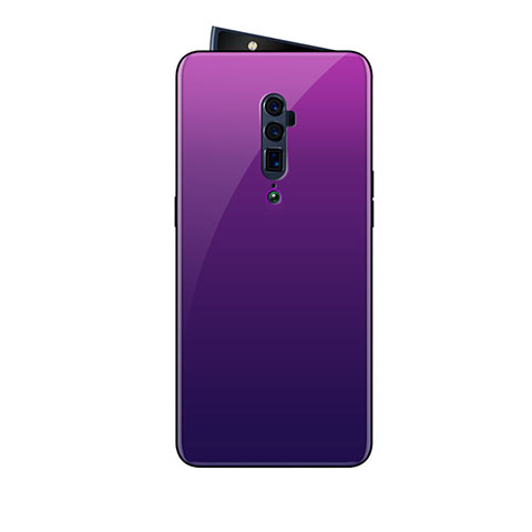 Custodia Silicone Specchio Laterale Sfumato Arcobaleno Cover per Oppo Reno 10X Zoom Viola