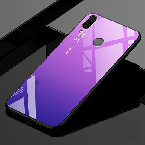 Custodia Silicone Specchio Laterale Sfumato Arcobaleno Cover per Xiaomi Redmi 7 Viola