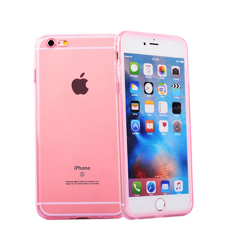 Custodia Silicone Trasparente A Flip Morbida per Apple iPhone 6S Rosa