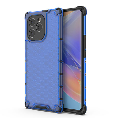 Custodia Silicone Trasparente Laterale 360 Gradi Cover AM1 per Huawei Honor 60 SE 5G Blu