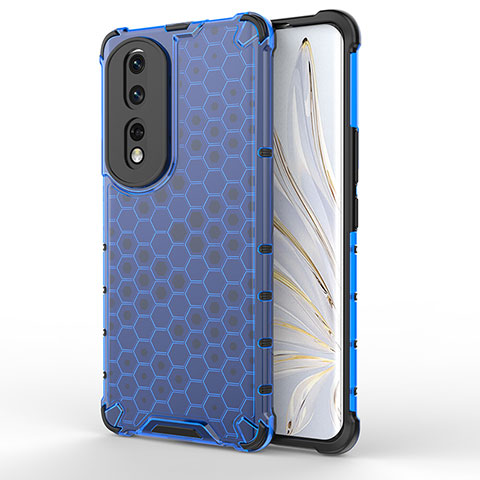 Custodia Silicone Trasparente Laterale 360 Gradi Cover AM1 per Huawei Honor 80 Pro 5G Blu