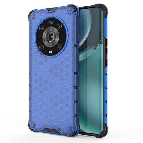 Custodia Silicone Trasparente Laterale 360 Gradi Cover AM1 per Huawei Honor Magic4 Pro 5G Blu