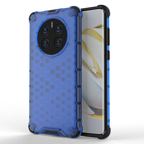 Custodia Silicone Trasparente Laterale 360 Gradi Cover AM1 per Huawei Mate 50 Pro Blu