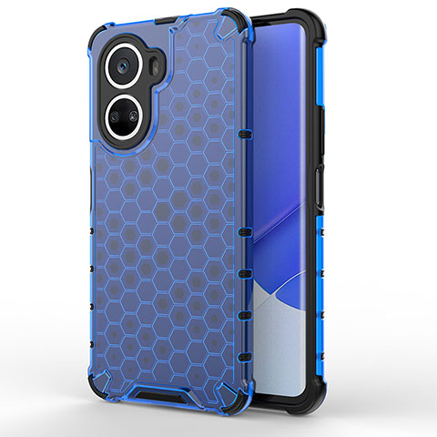 Custodia Silicone Trasparente Laterale 360 Gradi Cover AM1 per Huawei Nova 10 SE Blu