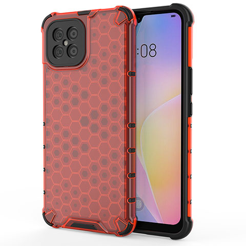 Custodia Silicone Trasparente Laterale 360 Gradi Cover AM1 per Huawei Nova 8 SE 4G Rosso