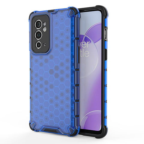 Custodia Silicone Trasparente Laterale 360 Gradi Cover AM1 per OnePlus 9RT 5G Blu