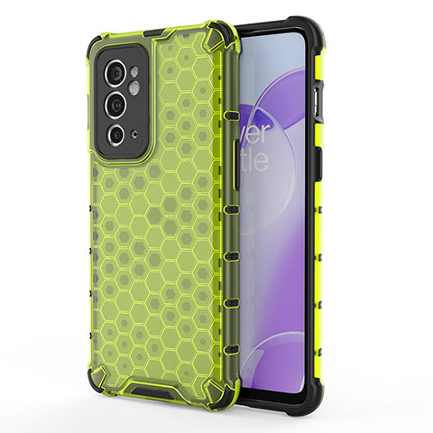 Custodia Silicone Trasparente Laterale 360 Gradi Cover AM1 per OnePlus 9RT 5G Verde