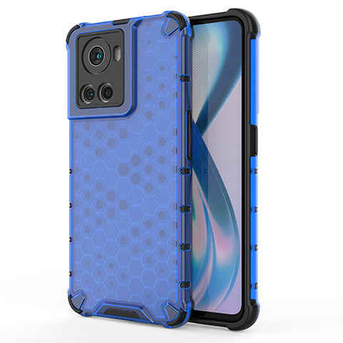 Custodia Silicone Trasparente Laterale 360 Gradi Cover AM1 per OnePlus Ace 5G Blu