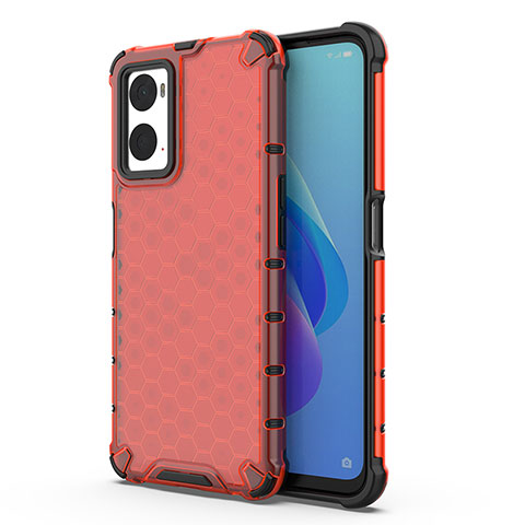 Custodia Silicone Trasparente Laterale 360 Gradi Cover AM1 per Oppo A36 Rosso