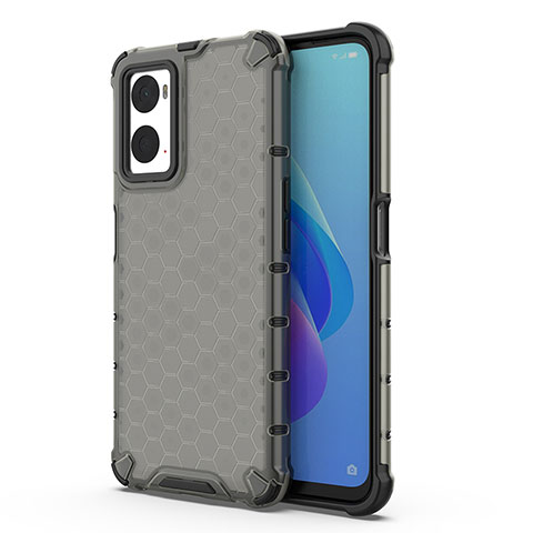 Custodia Silicone Trasparente Laterale 360 Gradi Cover AM1 per Oppo A76 Nero