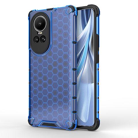 Custodia Silicone Trasparente Laterale 360 Gradi Cover AM1 per Oppo Reno10 Pro 5G Blu