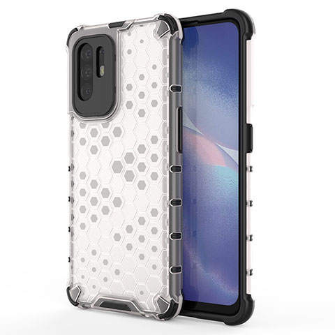 Custodia Silicone Trasparente Laterale 360 Gradi Cover AM1 per Oppo Reno5 Z 5G Bianco