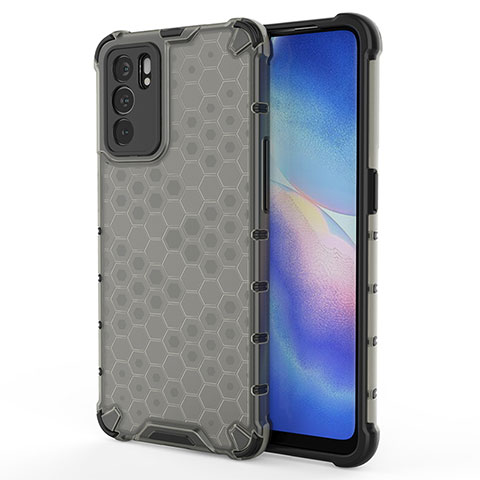 Custodia Silicone Trasparente Laterale 360 Gradi Cover AM1 per Oppo Reno6 5G Nero