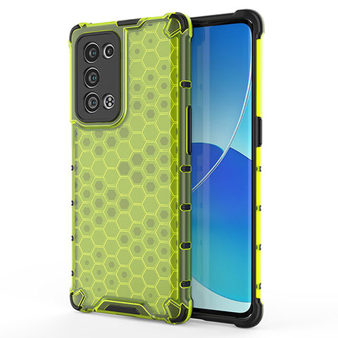 Custodia Silicone Trasparente Laterale 360 Gradi Cover AM1 per Oppo Reno6 Pro 5G Verde