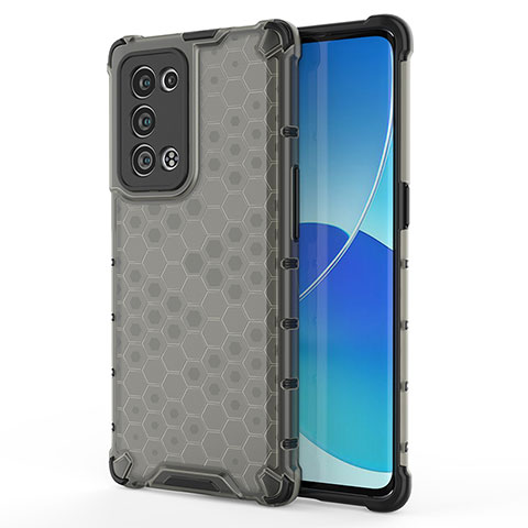 Custodia Silicone Trasparente Laterale 360 Gradi Cover AM1 per Oppo Reno6 Pro+ Plus 5G Nero