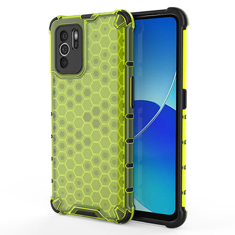 Custodia Silicone Trasparente Laterale 360 Gradi Cover AM1 per Oppo Reno6 Z 5G Verde