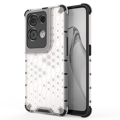 Custodia Silicone Trasparente Laterale 360 Gradi Cover AM1 per Oppo Reno8 Pro+ Plus 5G Bianco