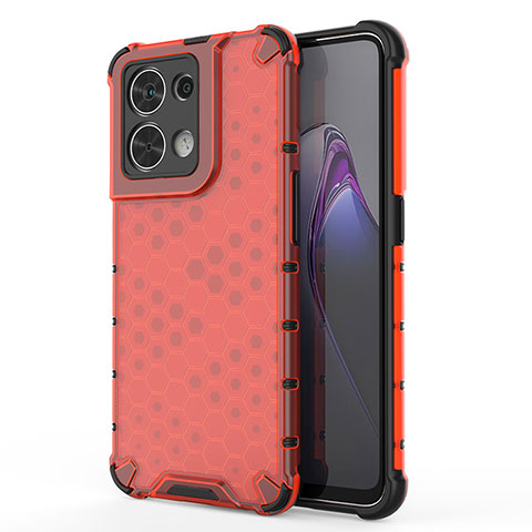 Custodia Silicone Trasparente Laterale 360 Gradi Cover AM1 per Oppo Reno9 5G Rosso