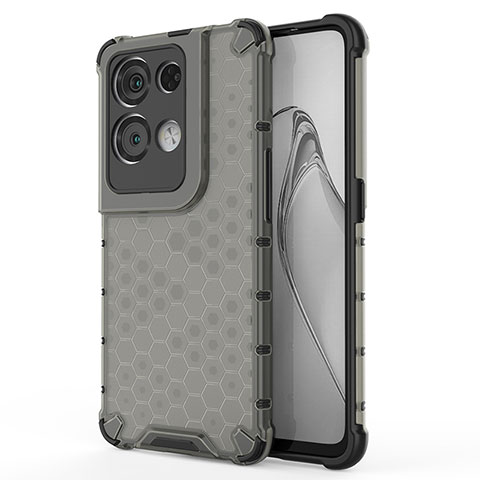 Custodia Silicone Trasparente Laterale 360 Gradi Cover AM1 per Oppo Reno9 Pro+ Plus 5G Nero