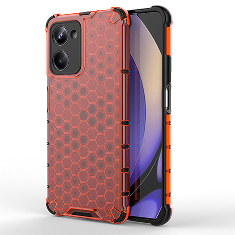 Custodia Silicone Trasparente Laterale 360 Gradi Cover AM1 per Realme 10 Pro 5G Rosso