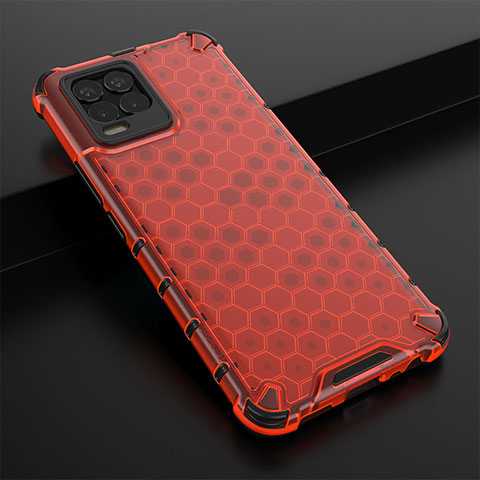 Custodia Silicone Trasparente Laterale 360 Gradi Cover AM1 per Realme 8 4G Rosso