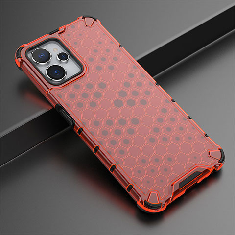 Custodia Silicone Trasparente Laterale 360 Gradi Cover AM1 per Realme 9i 5G Rosso