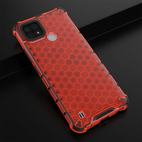 Custodia Silicone Trasparente Laterale 360 Gradi Cover AM1 per Realme C21 Rosso