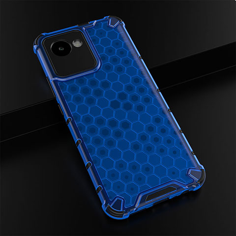 Custodia Silicone Trasparente Laterale 360 Gradi Cover AM1 per Realme C30 Blu