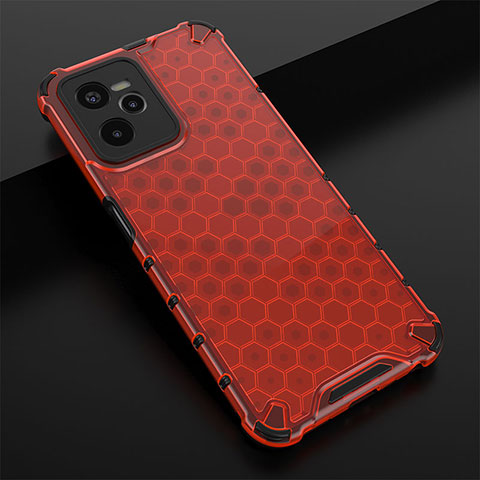 Custodia Silicone Trasparente Laterale 360 Gradi Cover AM1 per Realme C35 Rosso