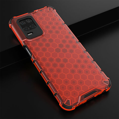 Custodia Silicone Trasparente Laterale 360 Gradi Cover AM1 per Realme Q3i 5G Rosso