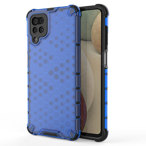 Custodia Silicone Trasparente Laterale 360 Gradi Cover AM1 per Samsung Galaxy A12 5G Blu