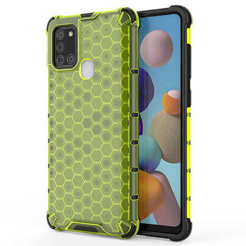 Custodia Silicone Trasparente Laterale 360 Gradi Cover AM1 per Samsung Galaxy A21s Verde