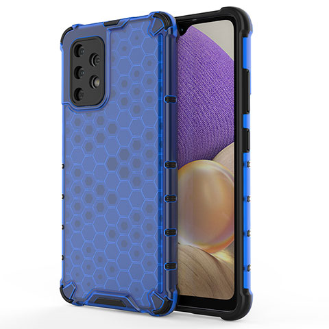 Custodia Silicone Trasparente Laterale 360 Gradi Cover AM1 per Samsung Galaxy A32 5G Blu