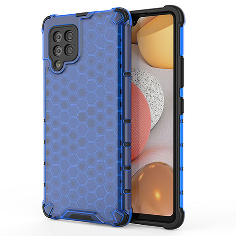 Custodia Silicone Trasparente Laterale 360 Gradi Cover AM1 per Samsung Galaxy A42 5G Blu