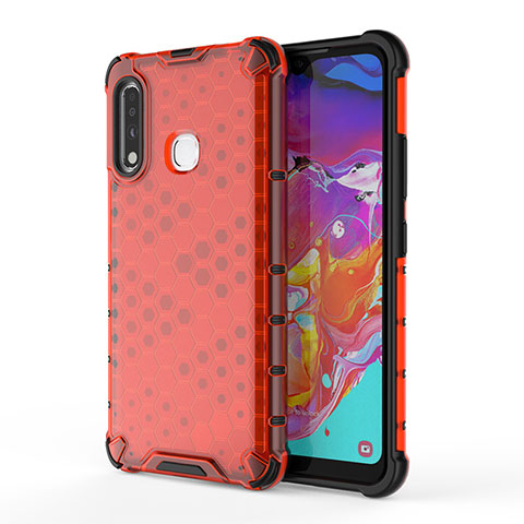 Custodia Silicone Trasparente Laterale 360 Gradi Cover AM1 per Samsung Galaxy A70E Rosso