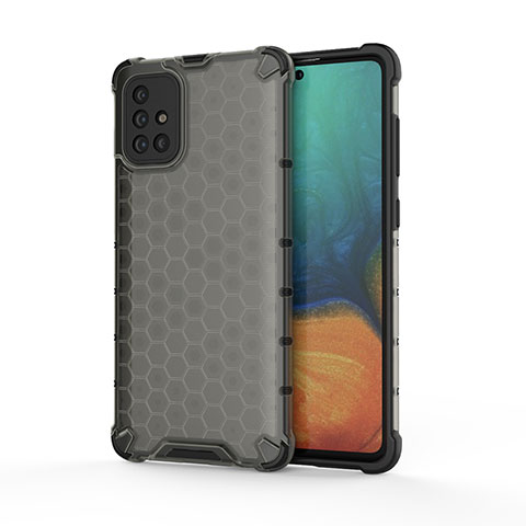 Custodia Silicone Trasparente Laterale 360 Gradi Cover AM1 per Samsung Galaxy A71 4G A715 Nero