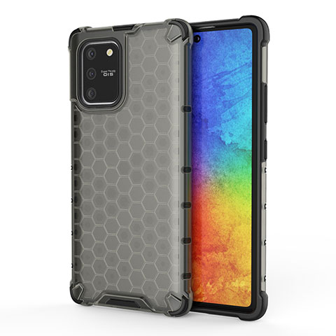 Custodia Silicone Trasparente Laterale 360 Gradi Cover AM1 per Samsung Galaxy A91 Nero