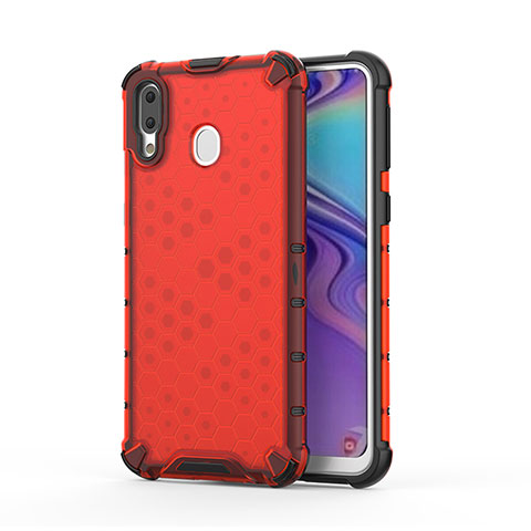 Custodia Silicone Trasparente Laterale 360 Gradi Cover AM1 per Samsung Galaxy M20 Rosso