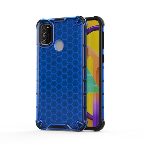 Custodia Silicone Trasparente Laterale 360 Gradi Cover AM1 per Samsung Galaxy M21 Blu