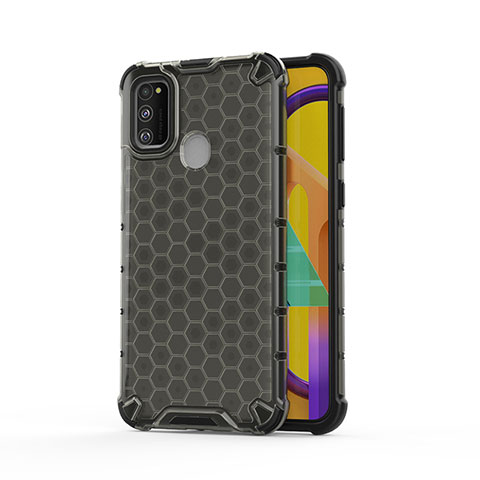 Custodia Silicone Trasparente Laterale 360 Gradi Cover AM1 per Samsung Galaxy M21 Nero